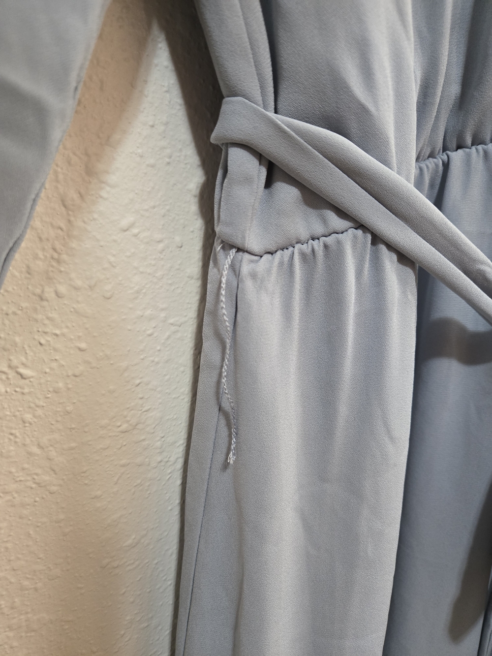 Sugarlips Pale Blue Long Sleeve Wrap Maxi Dress with Waist Tie - Picture 6 of 6